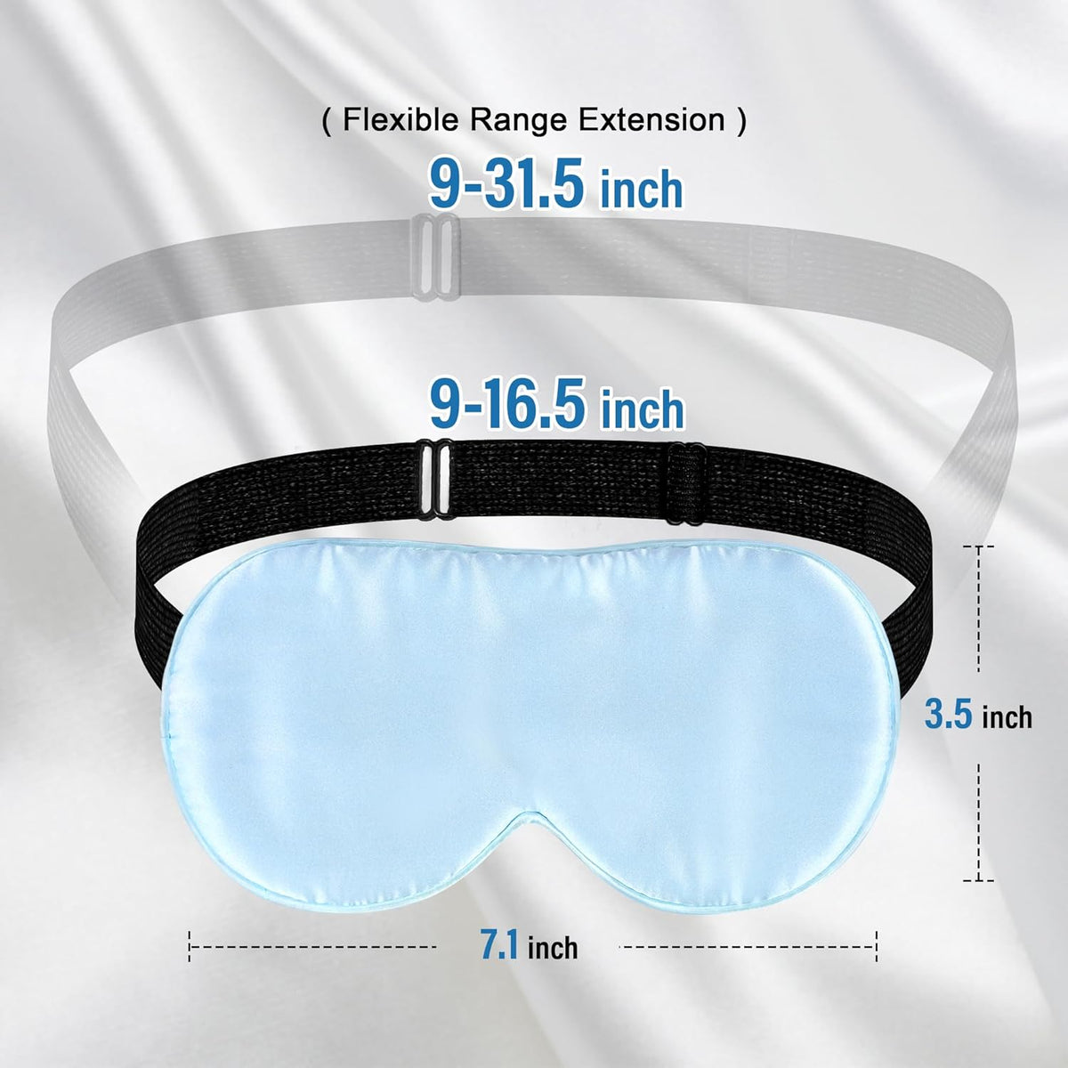 Silk Sleep Eye Mask for Kids, 100% Real Natural Pure Silk Sleeping Masks, Blindfold Sleep Eye Cover with Adjustable Strap, Soft & Lightweight Night Eyeshade for Boys Girls Teens (2 Pack)