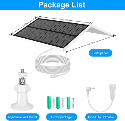 Solar Panel for Ring Camera Spotlight Cam Plus/Pro & Stick Up Cam/Pro Battery