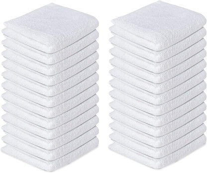 Softolle 100% Cotton Washcloths 60 Pack (12x12 Inches) Soft, Highly Absorbent Washcloth, Face Towels, Wash Cloths for Face, Ring Spun, Bulk Pack (White)
