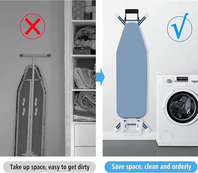 Ironing Board Hanger Wall Mount, Ironing Board Holder Iron Board Organizer Wall Rack, Black Iron Board Hanger Holder for Laundry(Black)