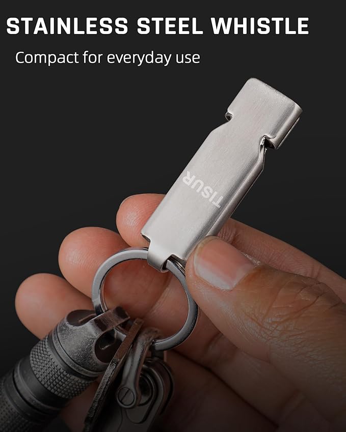 TISUR Loud Emergency Whistles,130db+ Lifeguard Safety Whistle Keychain for Surviva Camping Hiking dog whistle