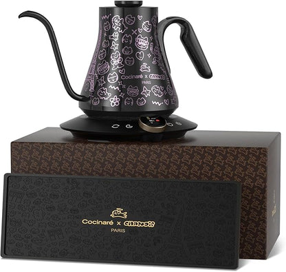 Cocinare x Chanoir FLOW M9 Pro Electric Kettle, Art de Paris Color-Changing Collaboration, Premium Gift Box Packaging with Coffee Mat, ±0.5℉ Temp Control for Coffee & Tea (Chanoir Black)