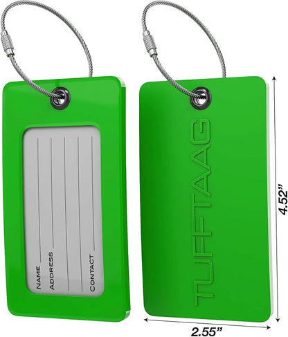 Luggage Tags Business Card Holder by TUFFTAAG - Durable Travel ID Bag Tag, Secure & Flexible, Perfect for Suitcases, Backpacks, and Carry-Ons, Easy Identification