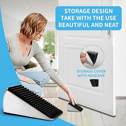 Strongest Large Door Stopper - Heavy Duty Tall Door Stop Wedge Door Stoppers for Bottom of Door, Tall up to 2.6 In Doorstop Zinc Alloy and Silicone Made Suits Any Heavy Door Any Smooth Floor
