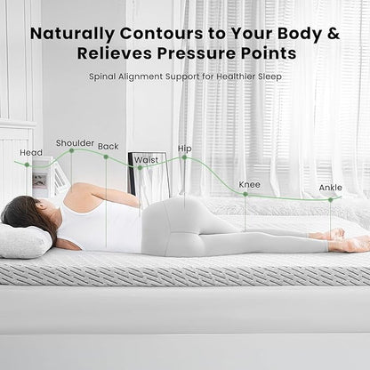 Bamboo Mattress Topper King Size 4 Inch, Cooling Gel & Bamboo Charcoal Memory Foam Mattress Topper for Back Pain Relief, Firm Dual-Layer Foam Bed Pad with Removable Cover