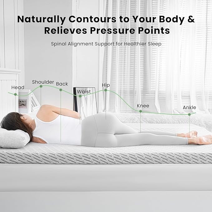 Bamboo Mattress Topper Twin Size 4 Inch, Cooling Gel & Bamboo Charcoal Memory Foam Mattress Topper for Back Pain Relief, Firm Dual-Layer Foam Bed Pad with Removable Cover College Dorm