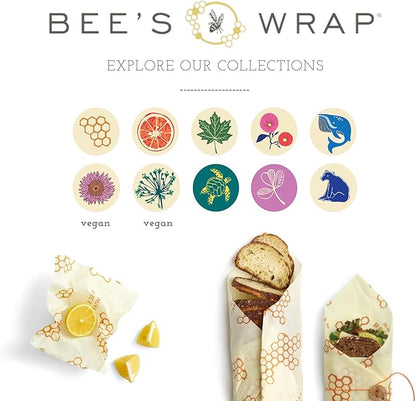 Bee's Wrap Beeswax Wraps for Food - Bread Wrap - Made in USA Reusable Bread Storage Bags - Organic & Eco-Friendly Alternative to Aluminum Foil, Sourdough Bags & Plastic Wrap, Honeycomb