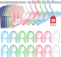 36 Pcs Travel Hangers Portable Foldable Travel Hanger Organizer, Plastic Cruise Ship Essentials Clothes Folding Hangers for Camping Flying RV Europe Vacation Essentials Suitcase, Pastel Multi