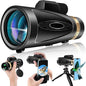Monocular Telescope 80x100 HD Monoculars for Adults with Tripod & Phone Adapter, Monoculars for Bird Watching Stargazing Camping Hiking Hunting Wildlife Travel-Black