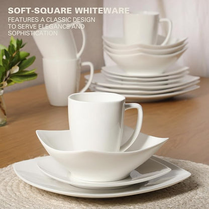 Gibson Home Zen Buffet White Porcelain Dinnerware Set