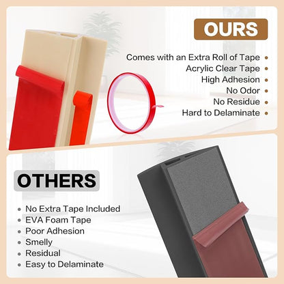Floor Transition Strip Vinyl Door Threshold Ramp Self Adhesive Carpet Edging Strip Doorway Edge Trim, Overlap Edge Reducer for Laminate Carpet, Floor, Tile (Raw Wood Grain, 1/5" to 2/5", 3.3Ft)