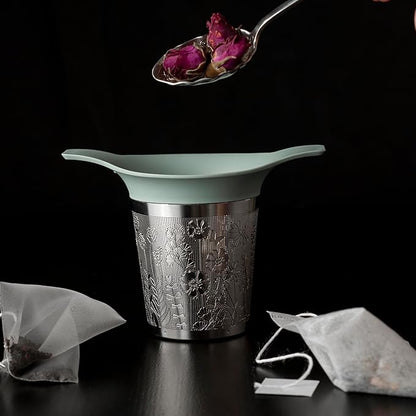 Tea Basket For Loose Tea Loose Leaf Tea Steeper For Loose Leaf Tea Stainless Tea Infuser Fine Mesh Tea Infuser Tea Filter Strainer Tea Diffusers For Loose Tea Brewer (Reflection)