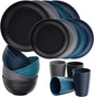 Quatish 16 Pcs Unbreakable Plates and Bowls, Plastic Dinnerware Sets