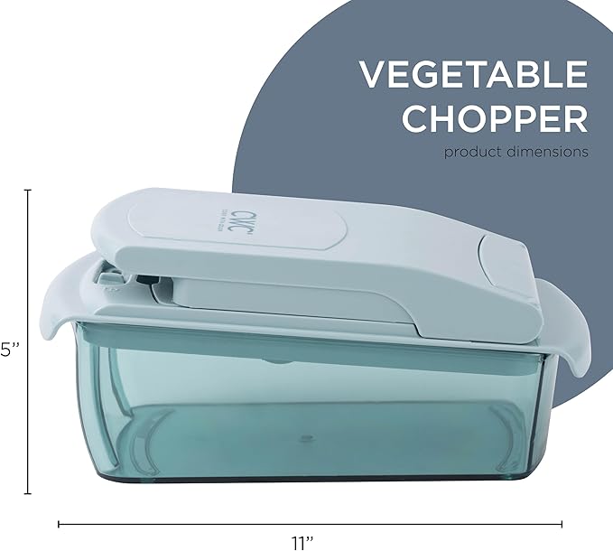 Cook with Color Vegetable Chopper - Multifunctional 11 in 1 Vegetable Chopper with Container - Food Chopper to Dice, Chop, Slice, Julienne and Spiralize, Blue