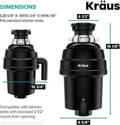 KRAUS Kore Workstation 30-inch Undermount 16 Gauge Stainless Kitchen Sink, Single Bowl Kitchen Sink with 1 HP Garbage Disposal,KWU110-30-100-100MB