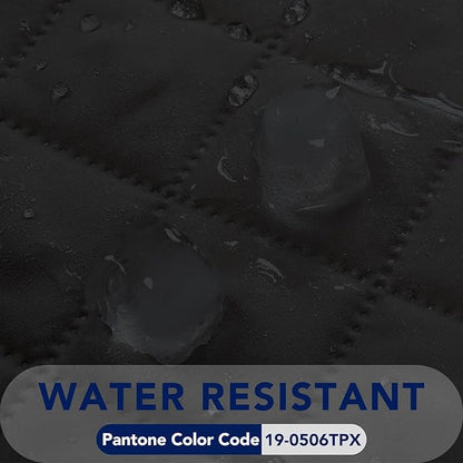 PureFit Reversible Quilted Sofa Cover, Water Resistant Slipcover Furniture Protector, Washable Couch Cover with Non Slip and Elastic Straps for Kids, Dogs, Pets (Oversized Chair, Black/Black)