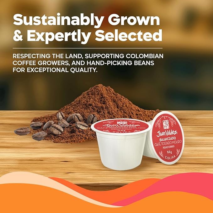Juan Valdez Coffee Pods – Classic Medium Roast | K-Cups for Keurig Coffee Machines | 100% Colombian Arabica Beans | White Chocolate & Peach Notes | Single Serve Coffee Pods | 10 Count