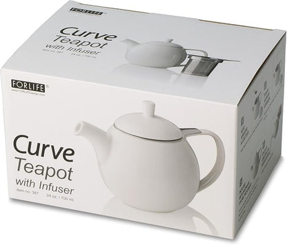 FORLIFE Curve Teapot with Infuser, 24-Ounce, Lime