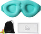 ALASKA BEAR 100% Blackout Sleep Mask for Women and Men, 3D Pillowy Soft Light Blocking Eye Mask with Contoured Eye Cups, Earplugs Set, Blue
