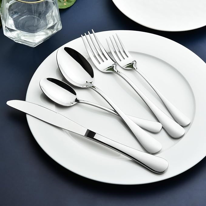 Silverware Set for 8, 40 Piece Stainless Steel Flatware Utensil Cutlery Set |