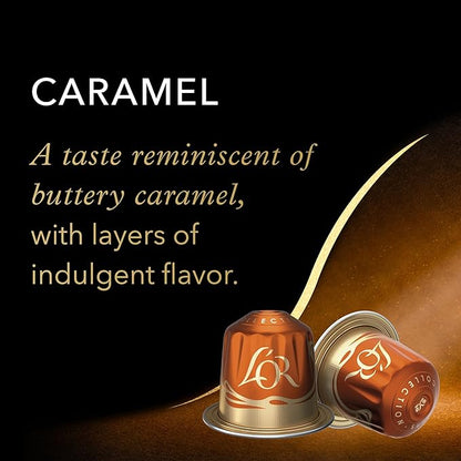 L'OR Espresso Capsules, 10 Count Caramel, Single-Serve Aluminum Coffee Capsules Compatible with the L'OR BARISTA System & *Nespresso Original Machines, 10 Count (Pack of 1)
