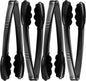 Plastic Tongs for Serving (Pack of 12) 9 Inch - Heavy-Duty Hard Plastic Reusable or Disposable Serving Tongs for Catering, Dinner Parties, Banquets, Buffets, Events, Weddings and Everyday Use, Black