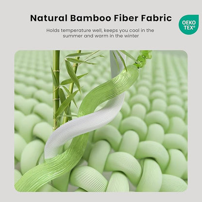 Bamboo Mattress Topper Full Size 2 Inch, Cooling Gel & Bamboo Charcoal Memory Foam Mattress Topper for Back Pain Relief, Firm Dual-Layer Foam Bed Pad with Removable Cover