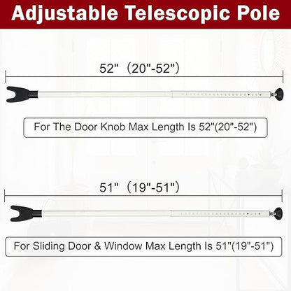 Sliding Door Security Bar, 3 Pack Adjustable Heavy Duty Sliding Door Lock Bar with Removable Y-Head, Non-Slip Base, Length Adjustment Pin for Home, Apartment, Travel (400 Lbs Capacity)