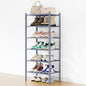 Smiry Shoe Rack, 6 Tier Small Bamboo Shoe Organizer, Stackable Free Standing Wooden Shoe Storage Shelf for Closet, Entryway, Front Door Entrance, Grey