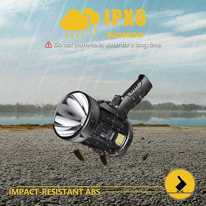 Spotlight 100000 Lumens, 6 Modes Led Rechargeable Spotlight Flashlight As Seen