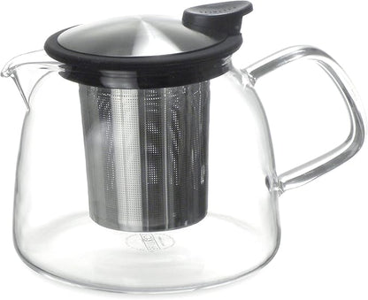 Forlife Bell Glass Teapot with Basket Infuser, 24-Ounce/730ml, Black Graphite