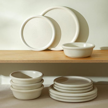Stone Lain Capri 24-Piece Dinnerware Set Stoneware, White
