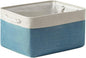 TheWarmHome Fabric Storage Bin with Handles,Storage Basket for Home Storage and Organization, Shelf Basket with Cover for Living Room Bedroom Closet（White & Green Large,15.7L*11.8W*8.3H