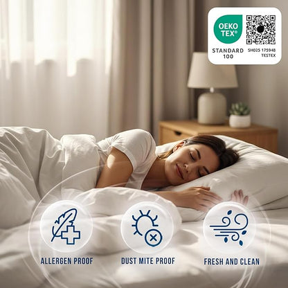 Luxury Queen Size Tencel Waterproof Mattress Protector Deep Pocket - Premium Cooling Bed Cover Pad - Hypoallergenic & Allergy-Friendly - Oeko-Tex Certified - Ultra Soft & Breathable