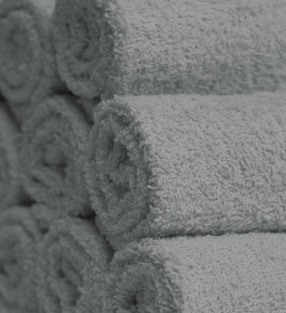 Softolle 100% Cotton Washcloths 24 Pack (12x12 Inches) Soft, Highly Absorbent Washcloth, Face Towels, Wash Cloths for Face, Ring Spun, Bulk Pack (Silver Grey)