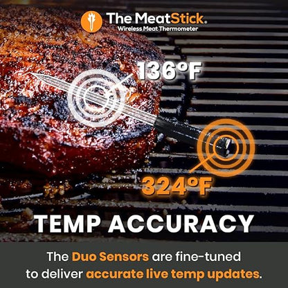 MeatStick X- Wireless Meat Thermometer for Grilling and Smoking, Smart Meat Thermometer 500ft+ Range, Grill Thermometer, Meat Probe for Smoker, Bluetooth Temperature Probe