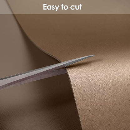 Leather Table Cover,1.8mm Thick,12x48 Inch Desk Cover,Dresser Cover Top,Dresser Protector Top,Dresser Cover,End Table Cover.(Mud Color+Champagne Gold,12x48)