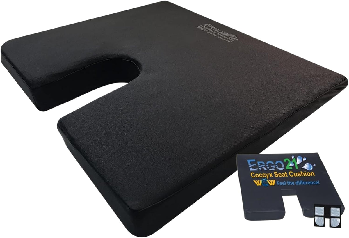 LiquiCell Coccyx Seat Cushion, Aid for Tailbone Pain Relief, Sciatica Pain, Back Support | Donut Like Butt Pillow for Long Hours Sitting at Home/Office Chair (17.5" W x 15.5" L x 2" H)