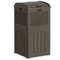 Flamaker 30 Gallon Trash Can, Resin Outdoor Garbage Can with Lid, Waterproof Hideaway Patio Waste Bins for Outside Use (Deep Brown)