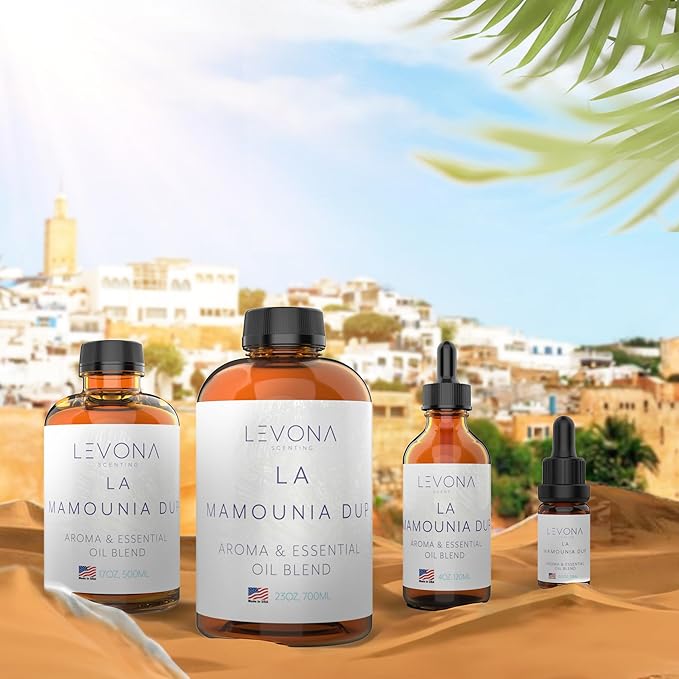 Levona Scent Essential Oils - Scents for Home, Hotel & Office Use - Perfect for Home Diffuser & Humidifiers - Aroma Fragrance Oil, Ideal for Massage, Relaxation, and Spa - La Mamounia Dup, 10ml