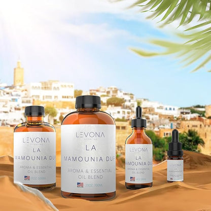 Levona Scent Essential Oil - Fresh Aroma for Home, Office, Hotel & Spa, Perfect in Humidifiers and Diffusers, Luxury Fragrance, with Citrus, Rosewood, Amber Notes - 500ml/ 17 fl oz, La Mamounia Dup