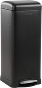 happimess HPM1007B Betty Retro 8-Gallon Step-Open Trash Can with Soft-Close Lid, Fingerprint Resistant, Modern, Minimalistic for Home, Kitchen, Laundry Room, Office, Bedroom, Bathroom, Black