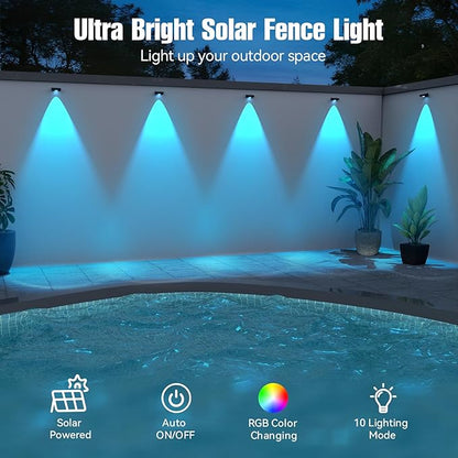 Solar Led Wall Light, Rgb Color Changing Spotlight