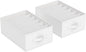 SONGMICS Set of 2 Large Size Wardrobe Clothes Organizers, 6-Compartment Foldable Drawer Organizers with Handles, 16.5 x 11.8 x 6.7 Inches, for Pants, Sweaters, Jeans, Cloud White URUS009W02