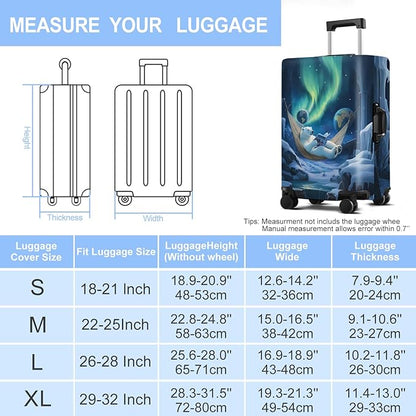 Polar bear Luggage Cover Washable Suitcase Protector Anti-Scratch,Stretchable Fit for 20-34Inch Luggage Durable Travel Bag Cover with Zipper Closure L(28-30inch suitcase)