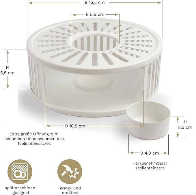 Creano Teapot Warmer Made of Stainless Steel with Tea Light Holder - Tea Warmer Suitable for All Teapots - Stable Does not Rattle