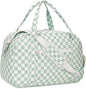 Narwey 18" Carry on Bag Underseat for Airplane with Wet Pocket Spirit Airlines Personal Item Bag Travel Duffel Bag Small Gym Bag Weekender Overnight for Women and Men (Mint Green Checkerboard)