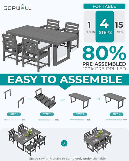SERWALL HDPE Outdoor Dining Set