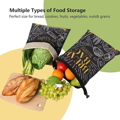 Bread Bags for Homemade Bread- 2 Packs XL Reusable Beeswax Bread Bags for Homemade Bread Sourdough Organic Food Storage Bag to Keep Sourdough Fresh,Gift for Christmas