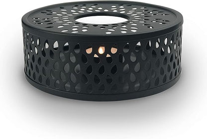 Creano Black Stainless Steel Tea Warmer with Tea Light Holder - Tea Cosy - Stable Not Rattling - Rechaud Suitable for All Teapots